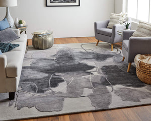 Feizy Rugs Anya Hand Tufted Wool Viscose Abstract Area Rug for Transitional Living Spaces ANY8885FGRYMLTJ00