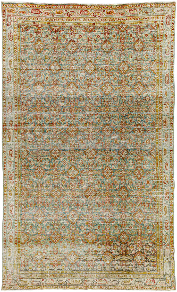 Antique One of a Kind AOOAK-1779 5'8" x 9'8" Handmade Rug AOOAK1779-5898  Sage, Camel, Khaki, Clay, Brick Surya
