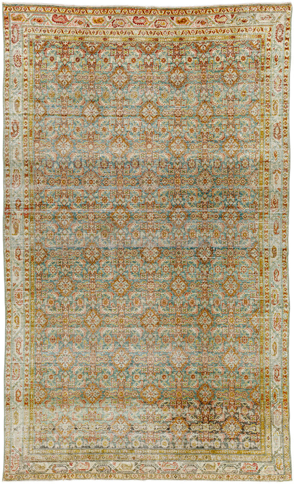 Antique One of a Kind AOOAK-1779 5'8" x 9'8" Handmade Rug AOOAK1779-5898  Sage, Camel, Khaki, Clay, Brick Surya