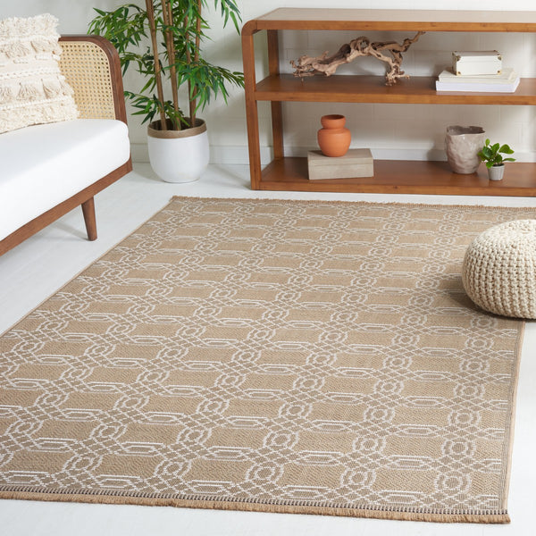 Safavieh Aspect 404 Power Loomed 50% Cotton, 47% Jute, 3% Polyester Natural Fiber Rug Natural / Ivory APE404B-8