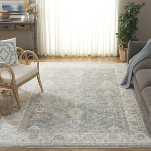 Safavieh April Timeless Elegance Area Rug In Soothing Grey And Ivory - Luxurious Turkish Design For Your Home Ivory ,Blue Polyester Apl210b-8
