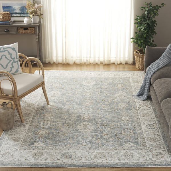 Safavieh April Timeless Elegance Area Rug In Soothing Grey And Ivory - Luxurious Turkish Design For Your Home Ivory ,Blue Polyester Apl210b-8