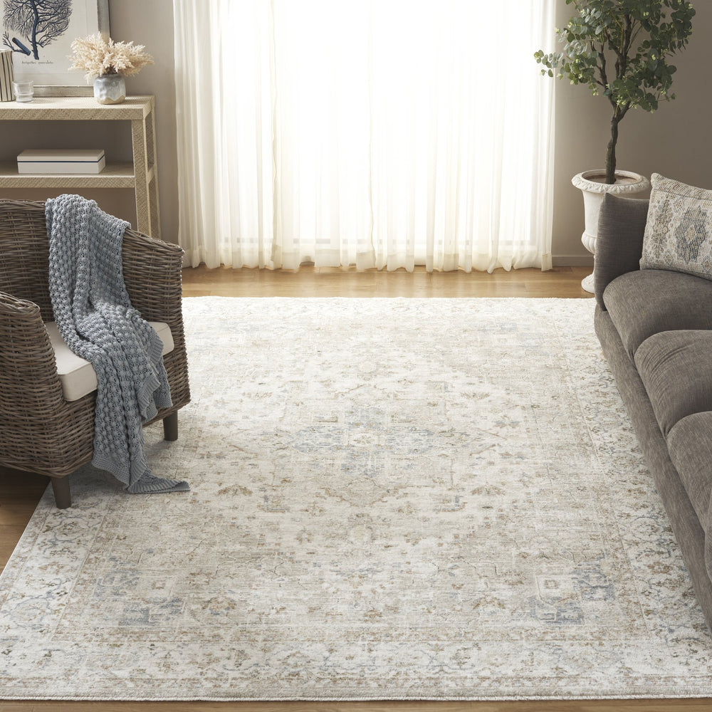 Safavieh April Exquisite Area Rug - Elegant Turkish Design With Ornate Floral Pattern For Modern Homes Ivory ,Sage Polyester Apl218a-8