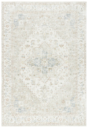 Safavieh April Exquisite Area Rug - Elegant Turkish Design With Ornate Floral Pattern For Modern Homes Ivory ,Sage Polyester Apl218a-8