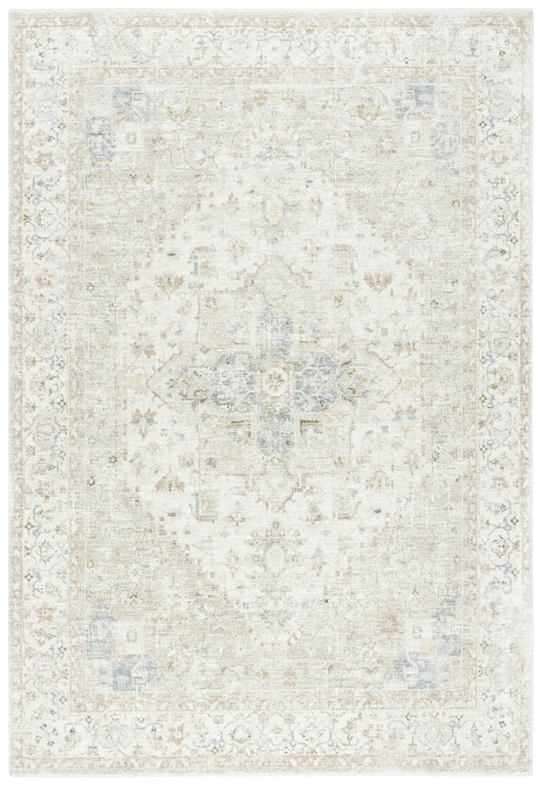 Safavieh April Exquisite Area Rug - Elegant Turkish Design With Ornate Floral Pattern For Modern Homes Ivory ,Sage Polyester Apl218a-8