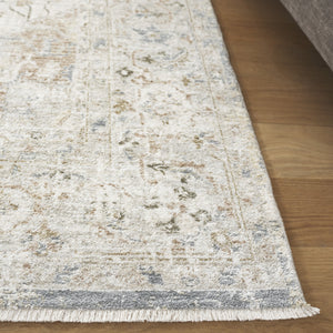 Safavieh April Exquisite Area Rug - Elegant Turkish Design With Ornate Floral Pattern For Modern Homes Ivory ,Grey Polyester Apl218b-8