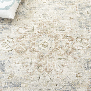 Safavieh April Exquisite Area Rug - Elegant Turkish Design With Ornate Floral Pattern For Modern Homes Ivory ,Grey Polyester Apl218b-8