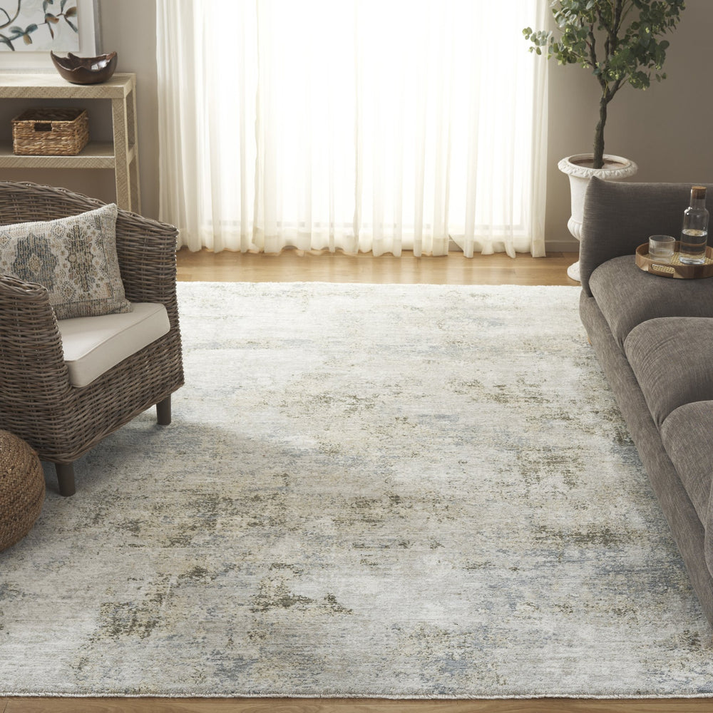 Safavieh April Luxurious Turkish Area Rug With Serene Abstract Design For Elegant Living Spaces And Comfort Ivory ,Grey Polyester Apl220a-8