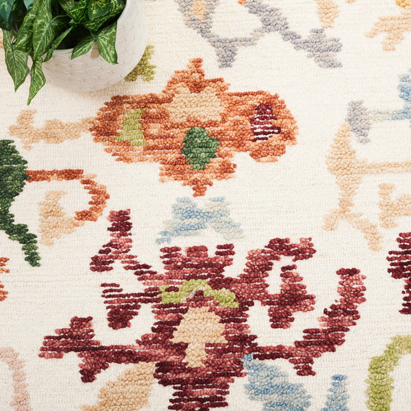 Safavieh Aspen Vibrant Hand-tufted Area Rug - Luxurious Bohemian Style In Premium Wool & Cotton Blend Ivory ,Red 85% Wool,15% Cotton Apn101a-5