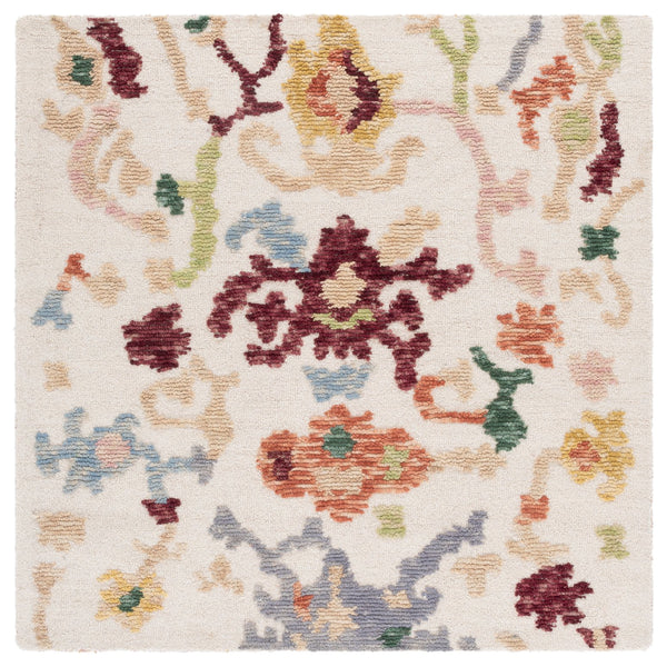 Safavieh Aspen Vibrant Hand-tufted Area Rug - Luxurious Bohemian Style In Premium Wool & Cotton Blend Ivory ,Red 85% Wool,15% Cotton Apn101a-5sq