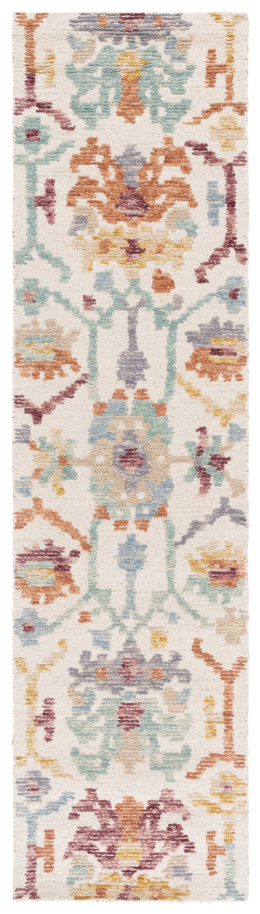 Safavieh Aspen Bohemian Style Runner Rug - Hand-tufted Elegance In Soft Wool & Cotton For Stunning Décor Ivory ,Green 85% Wool,15% Cotton Apn102a-29