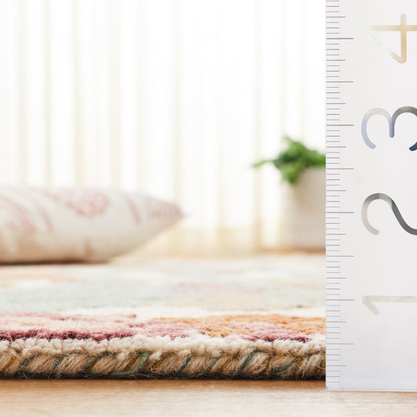 Safavieh Aspen Bohemian Style Runner Rug - Hand-tufted Elegance In Soft Wool & Cotton For Stunning Décor Ivory ,Green 85% Wool,15% Cotton Apn102a-5