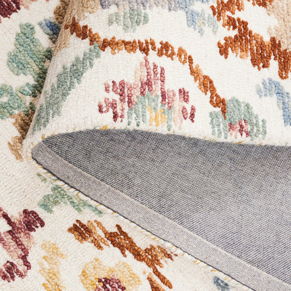 Safavieh Aspen Bohemian Style Runner Rug - Hand-tufted Elegance In Soft Wool & Cotton For Stunning Décor Ivory ,Green 85% Wool,15% Cotton Apn102a-5