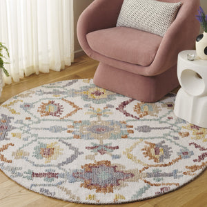 Safavieh Aspen Handcrafted Bohemian Area Rug - Luxurious Wool Blend For Elegant Home Décor And Comfort Ivory ,Green 85% Wool,15% Cotton Apn102a-3