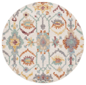 Safavieh Aspen Handcrafted Bohemian Area Rug - Luxurious Wool Blend For Elegant Home Décor And Comfort Ivory ,Green 85% Wool,15% Cotton Apn102a-3