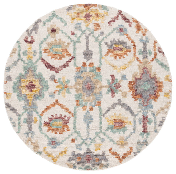 Safavieh Aspen Handcrafted Bohemian Area Rug - Luxurious Wool Blend For Elegant Home Décor And Comfort Ivory ,Green 85% Wool,15% Cotton Apn102a-3