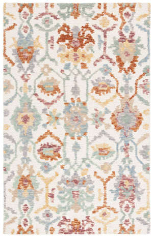 Safavieh Aspen Handcrafted Bohemian Area Rug - Luxurious Wool Blend For Elegant Home Décor And Comfort Ivory ,Green 85% Wool,15% Cotton Apn102a-3