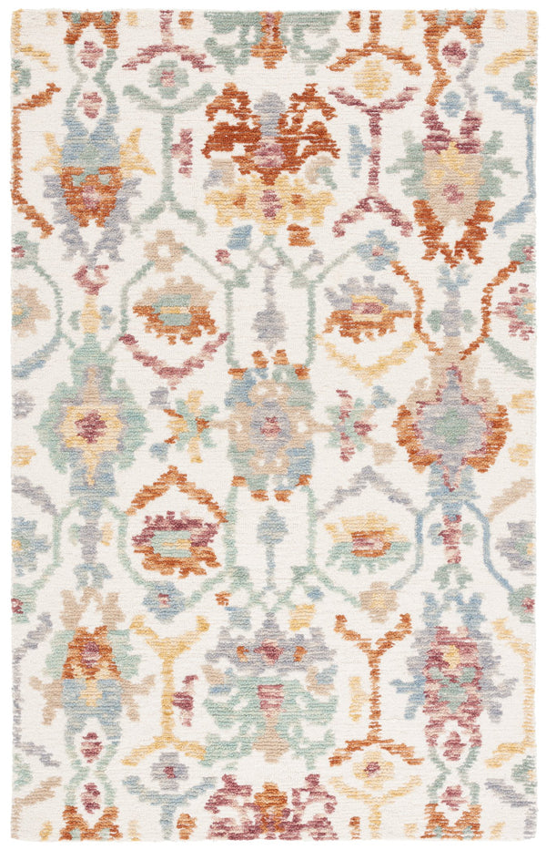 Safavieh Aspen Handcrafted Bohemian Area Rug - Luxurious Wool Blend For Elegant Home Décor And Comfort Ivory ,Green 85% Wool,15% Cotton Apn102a-3