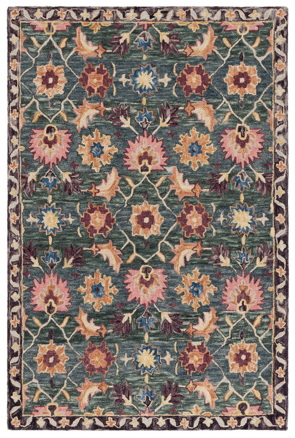 Safavieh Aspen Exquisite Hand-tufted Area Rug With Vibrant Patterns For Modern And Traditional Decor Teal ,Pink 85% Wool,15% Cotton Apn103j-5