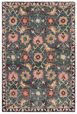Safavieh Aspen Hand-tufted Runner Rug In Vibrant Teal And Pink – Elegant Floral & Geometric Design For Any Space Teal ,Pink 85% Wool,15% Cotton Apn103j-5sq