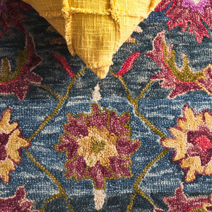 Safavieh Aspen Hand-tufted Runner Rug In Vibrant Teal And Pink – Elegant Floral & Geometric Design For Any Space Navy ,Red 85% Wool,15% Cotton Apn103n-6