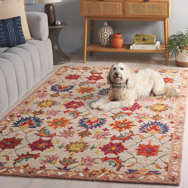 Safavieh Aspen Exquisite Hand-tufted Area Rug With Vibrant Patterns For Modern And Traditional Decor Ivory ,Rust 85% Wool,15% Cotton Apn103p-5