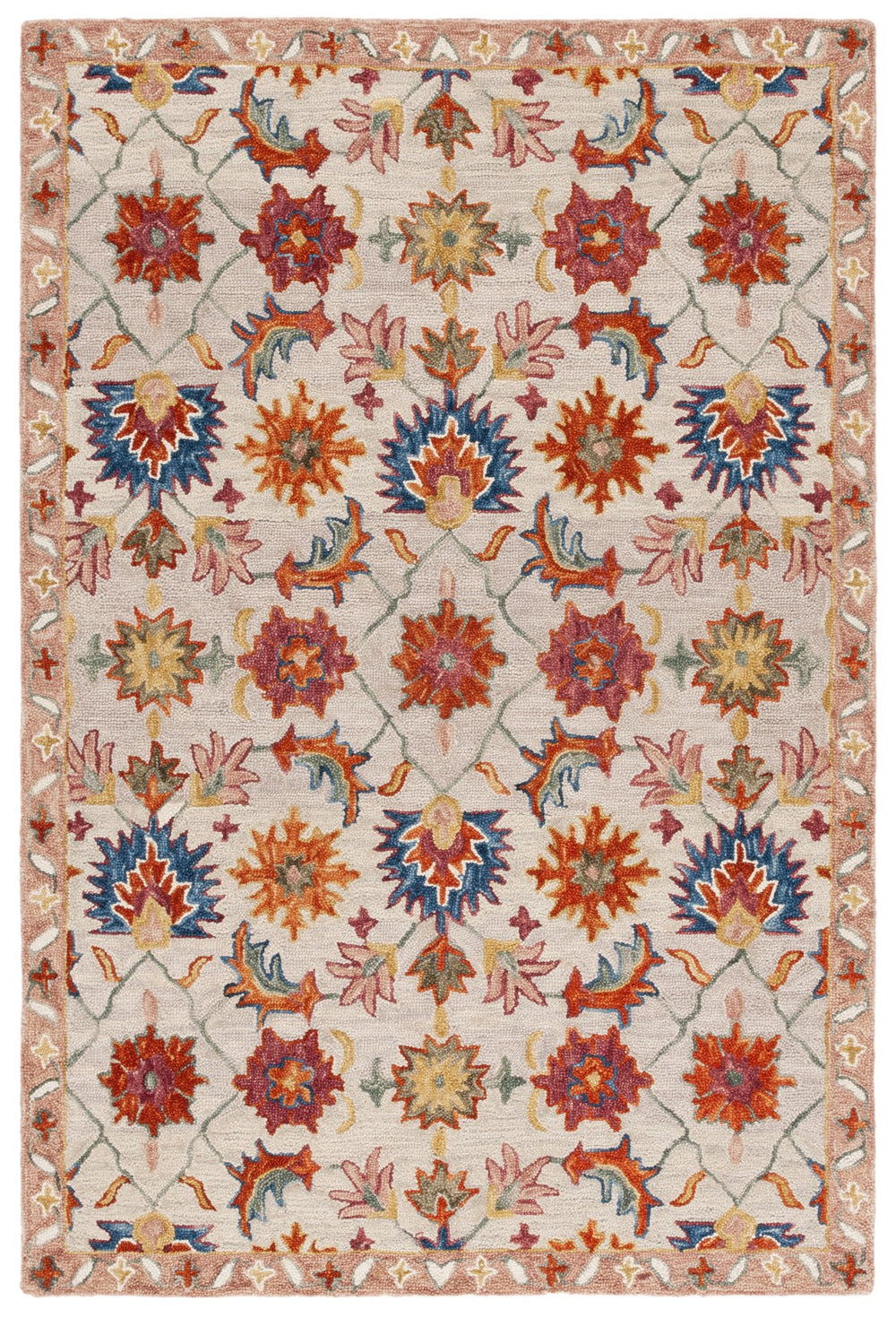 Safavieh Aspen Exquisite Hand-tufted Area Rug With Vibrant Patterns For Modern And Traditional Decor Ivory ,Rust 85% Wool,15% Cotton Apn103p-5
