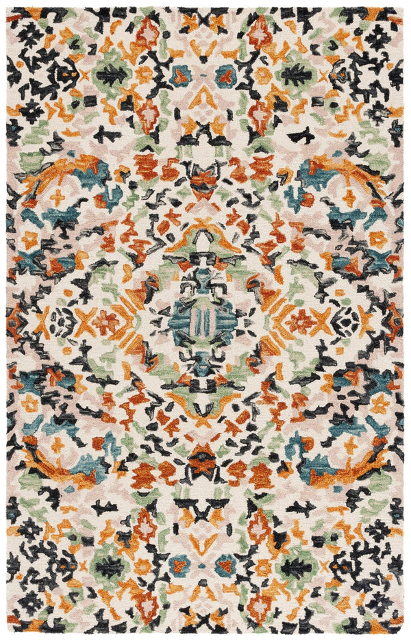 Safavieh Aspen Hand-tufted Traditional Area Rug – Luxurious Wool & Cotton Blend For Timeless Elegance Ivory ,Pink 85% Wool,15% Cotton Apn104a-5