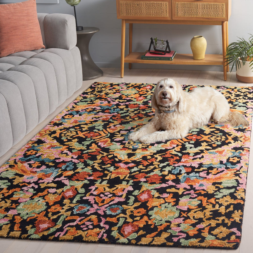 Safavieh Aspen Hand-tufted Floral Rug - Elegant Wool Blend For High-traffic Areas, Perfect For Home Décor Black ,Rust 85% Wool,15% Cotton Apn104p-29