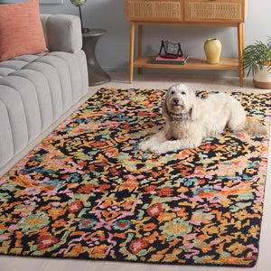 Safavieh Aspen Hand-tufted Floral Rug - Elegant Wool Blend For High-traffic Areas, Perfect For Home Décor Black ,Rust 85% Wool,15% Cotton Apn104p-29