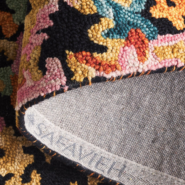 Safavieh Aspen Hand-tufted Traditional Area Rug – Luxurious Wool & Cotton Blend For Timeless Elegance Black ,Rust 85% Wool,15% Cotton Apn104p-5