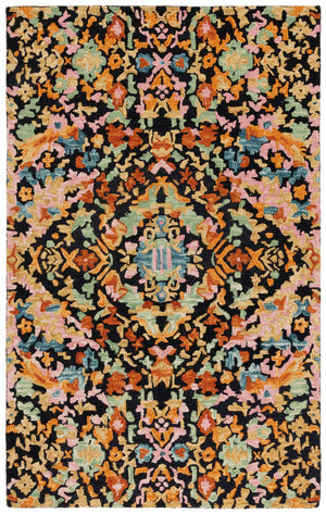 Safavieh Aspen Hand-tufted Traditional Area Rug – Luxurious Wool & Cotton Blend For Timeless Elegance Black ,Rust 85% Wool,15% Cotton Apn104p-5