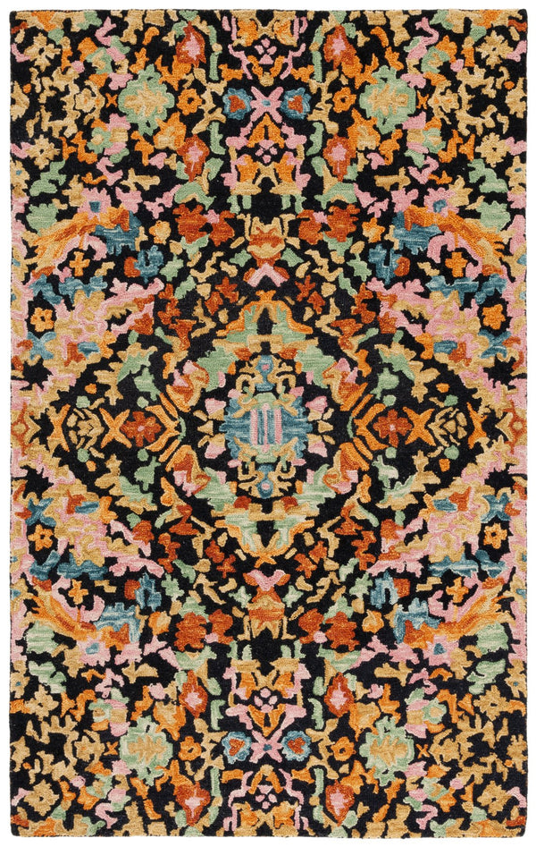Safavieh Aspen Hand-tufted Floral Rug - Elegant Wool Blend For High-traffic Areas, Perfect For Home Décor Black ,Rust 85% Wool,15% Cotton Apn104p-29