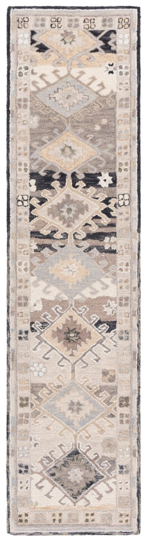Safavieh Aspen Hand-Tufted Wool Runner Oriental Pattern Hallway Rug in Charcoal Beige 2'-3" x 9'-0" APN105H-29