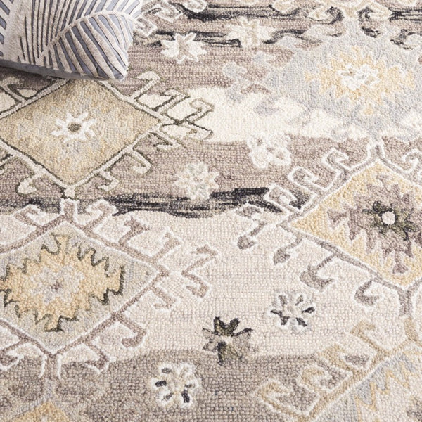 Safavieh Aspen Hand-Tufted Wool Runner Oriental Pattern Hallway Rug in Charcoal Beige 5'-0" x 8'-0" APN105H-5