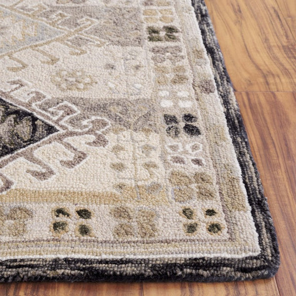 Safavieh Aspen Hand-Tufted Wool Runner Oriental Pattern Hallway Rug in Charcoal Beige 6'-0" x 9'-0" APN105H-6