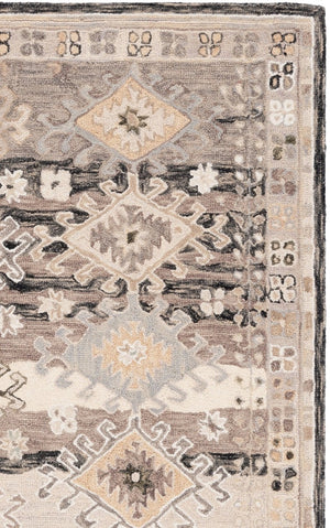 Safavieh Aspen Hand-Tufted Wool Runner Oriental Pattern Hallway Rug in Charcoal Beige 6'-0" x 9'-0" APN105H-6