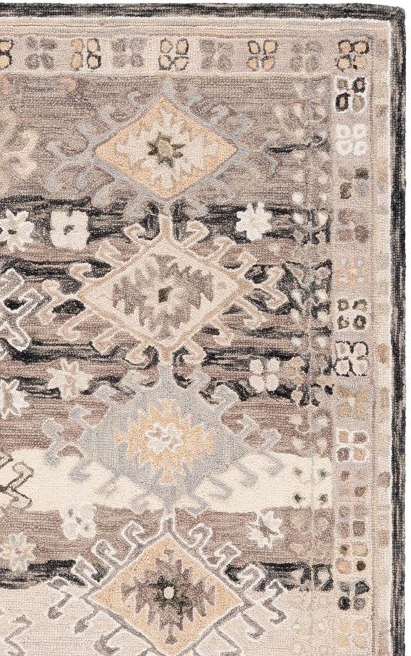 Safavieh Aspen Hand-Tufted Wool Runner Oriental Pattern Hallway Rug in Charcoal Beige 6'-0" x 9'-0" APN105H-6