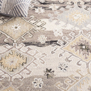 Safavieh Aspen Hand-Tufted Wool Runner Oriental Pattern Hallway Rug in Charcoal Beige 8'-0" x 10'-0" APN105H-8