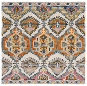 Safavieh Aspen Hand Tufted Wool Accent Rug Bohemian Geometric Pattern for Entryways and Bedrooms 5'-0" x 5'-0" - Square APN106Q-5SQ