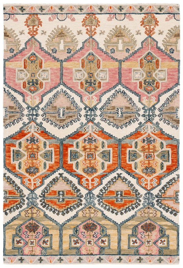 Safavieh Aspen Hand Tufted Wool Accent Rug Bohemian Geometric Pattern for Entryways and Bedrooms 5'-0" x 8'-0" APN106Q-5