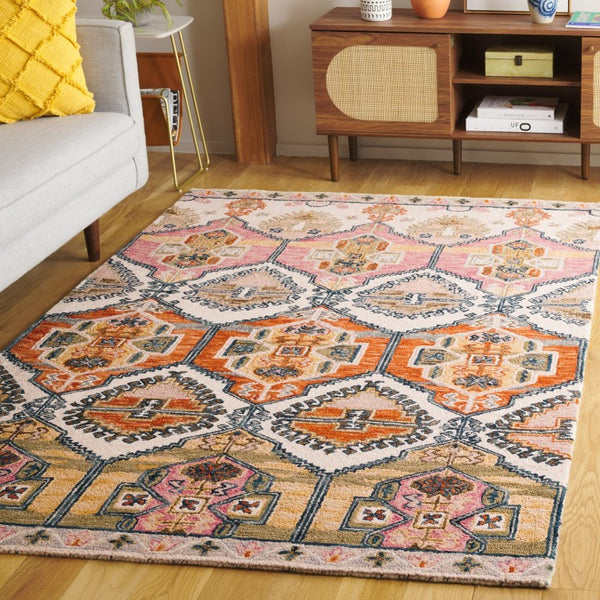 Safavieh Aspen Hand Tufted Wool Accent Rug Bohemian Geometric Pattern for Entryways and Bedrooms 5'-0" x 8'-0" APN106Q-5