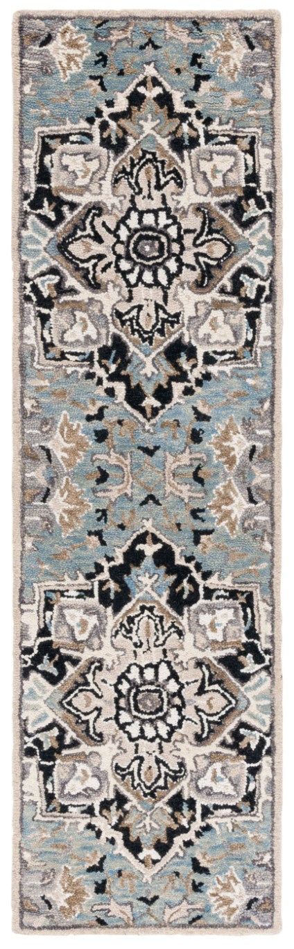 Safavieh Aspen Hand Tufted Wool Oriental Runner Rug Artisan Woven Hallway Accent in Blue 2'-3" x 8'-0" APN107M-28