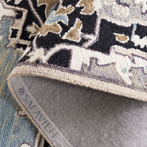 Safavieh Aspen Hand Tufted Wool Oriental Runner Rug Artisan Woven Hallway Accent in Blue 5'-0" x 8'-0" APN107M-5