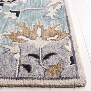 Safavieh Aspen Hand Tufted Wool Oriental Runner Rug Artisan Woven Hallway Accent in Blue 5'-0" x 8'-0" APN107M-5