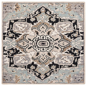 Safavieh Aspen Hand Tufted Wool Oriental Runner Rug Artisan Woven Hallway Accent in Blue 6'-0" x 6'-0" APN107M-6SQ