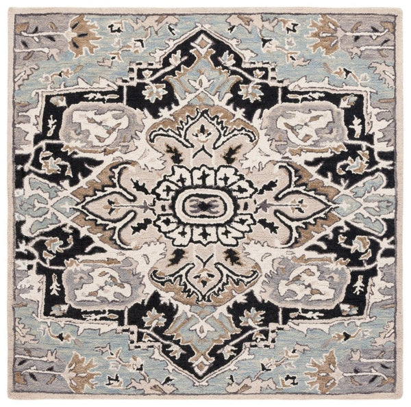 Safavieh Aspen Hand Tufted Wool Oriental Runner Rug Artisan Woven Hallway Accent in Blue 6'-0" x 6'-0" APN107M-6SQ