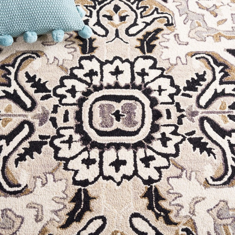 Safavieh Aspen Hand Tufted Wool Oriental Runner Rug Artisan Woven Hallway Accent in Blue 6'-0" x 6'-0" APN107M-6SQ