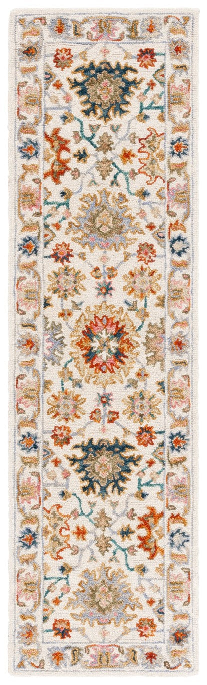 Safavieh Aspen Hand Tufted Wool Runner Ivory Blue Oriental Hallway Rug with Classic Eastern Motifs 2'-3" x 8'-0" APN109A-28