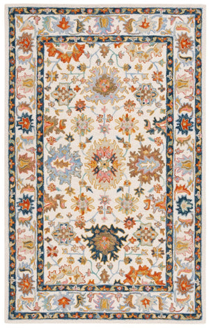 Safavieh Aspen Hand Tufted Wool Runner Ivory Blue Oriental Hallway Rug with Classic Eastern Motifs 5'-0" x 8'-0" APN109A-5